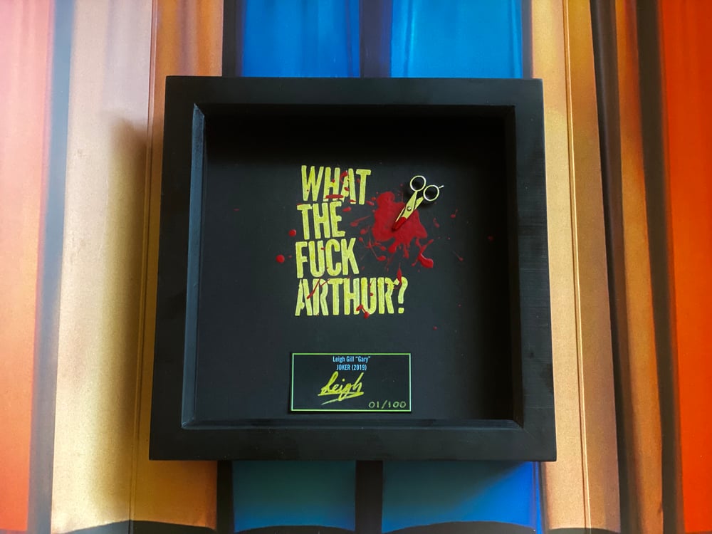 “What The F*ck Arthur?” Bloody scissors, signed artwork in a frame!