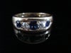 VICTORIAN 18CT YELLOW GOLD NATURAL SAPPHIRE & OLD CUT DIAMOND 5 STONE GYPSY RING