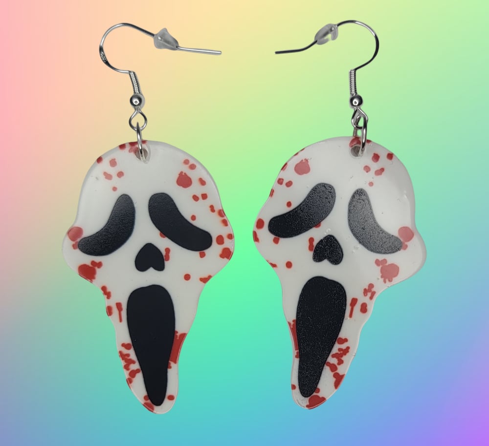 Image of Bloody Ghostface Earrings 