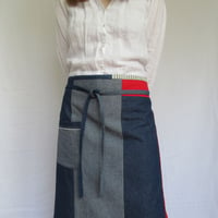 Image 3 of Boro Patchwork Denim Half Apron, One-Of-A-Kind. No16:2. was £118.00 now 25% off
