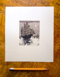 Image 1 of "Edo Haze", three block woodcut on Shintorinko Cream washi paper