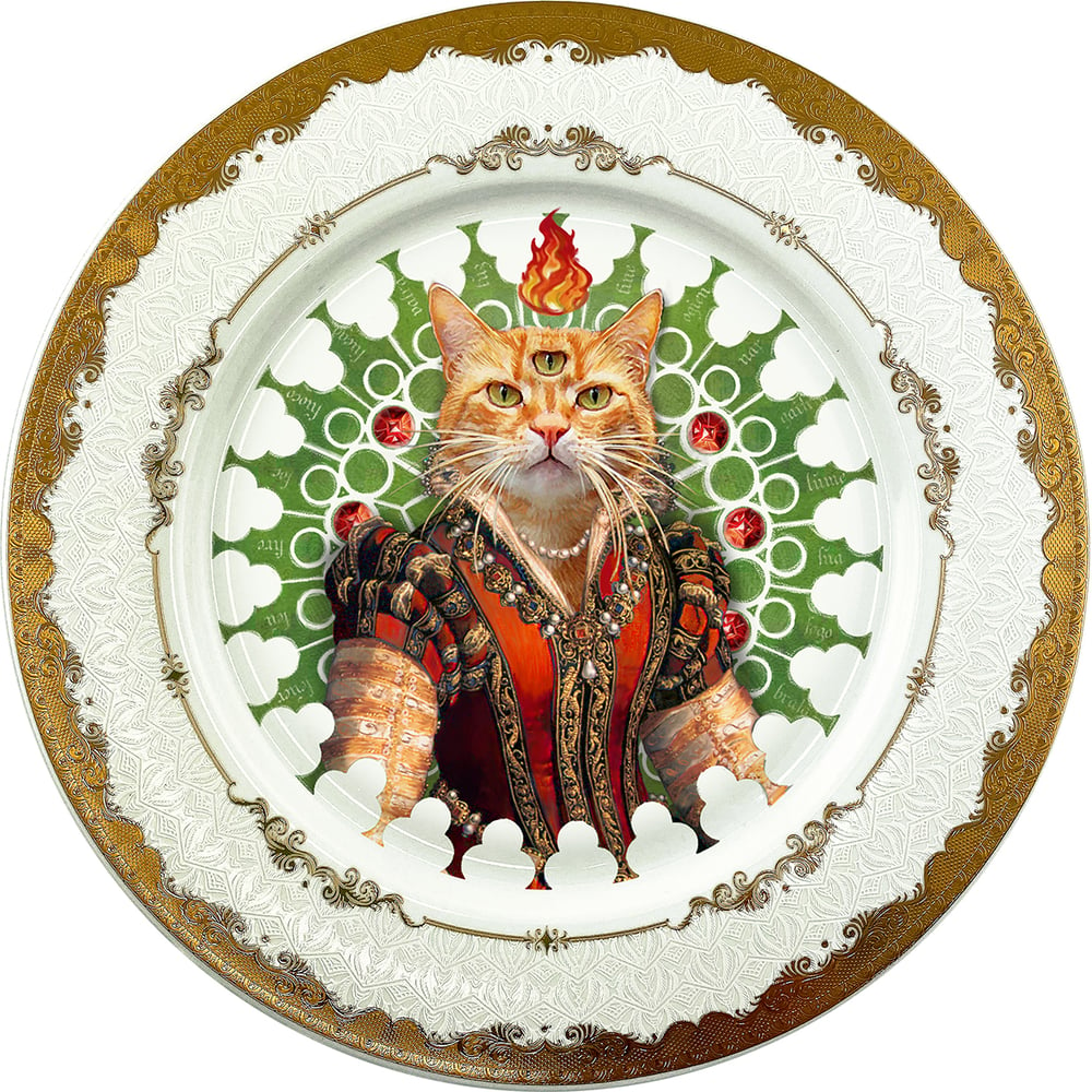 Image of Lady Red - Large Fine China Plate - #0772