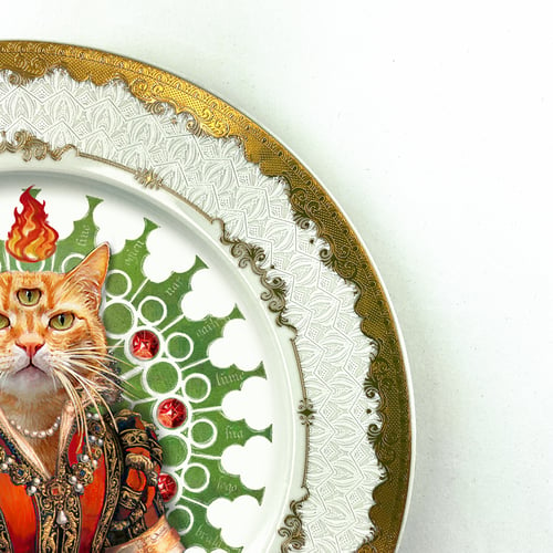 Image of Lady Red - Fine China Plate - #0789