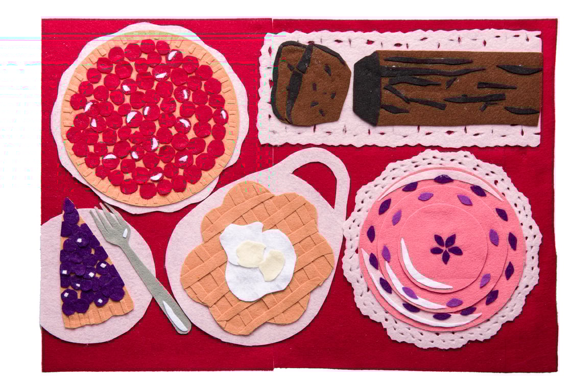 Image of Felt collage 'Desserts'