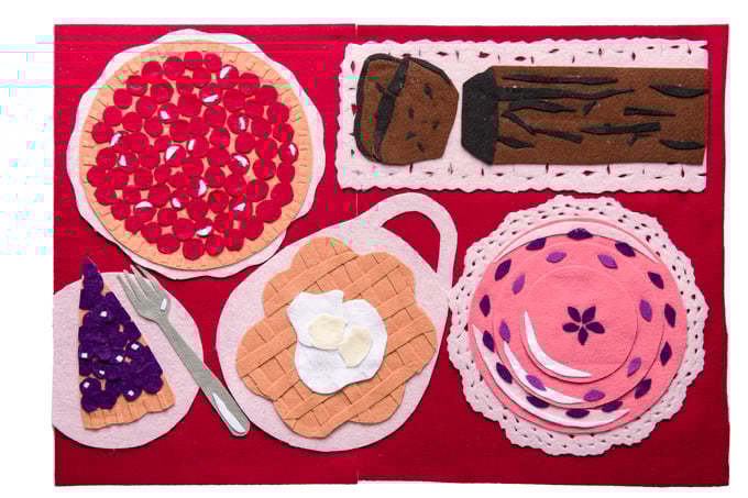 Image of Felt collage 'Desserts'
