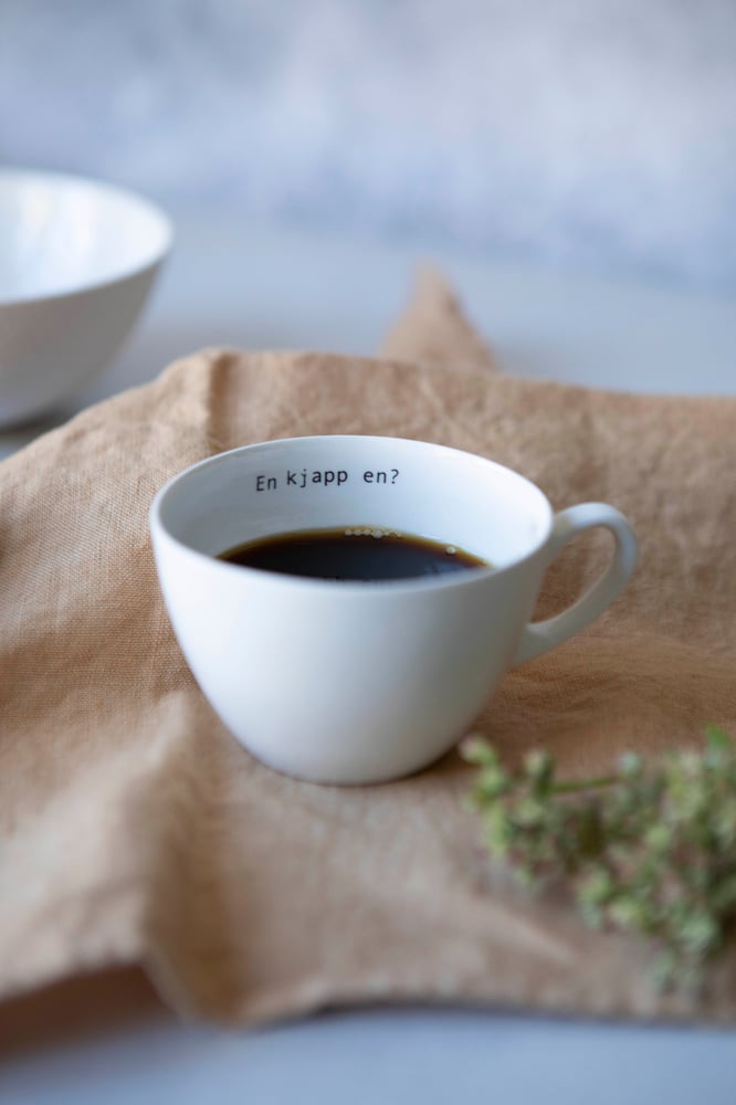 Image of Espresso kopp med tekst- bestilling