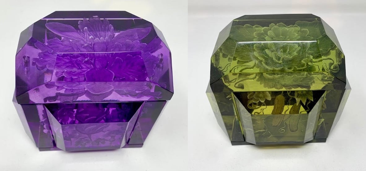Image of Mini Victorian Lucite Box (Purple or Green)