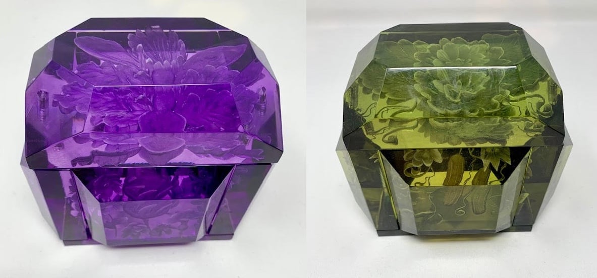 Image of Mini Victorian Lucite Box (Royal Purple or Green)