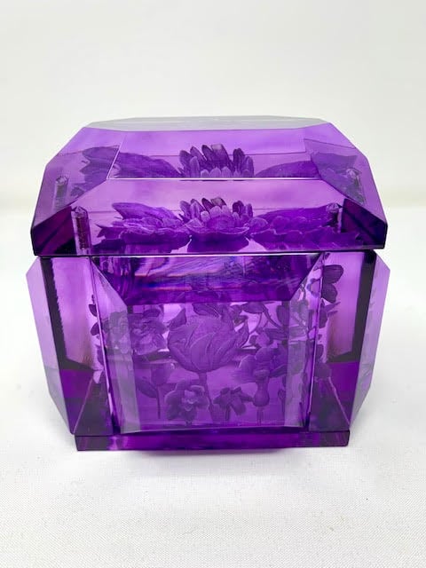 Image of Mini Victorian Lucite Box (Royal Purple or Green)