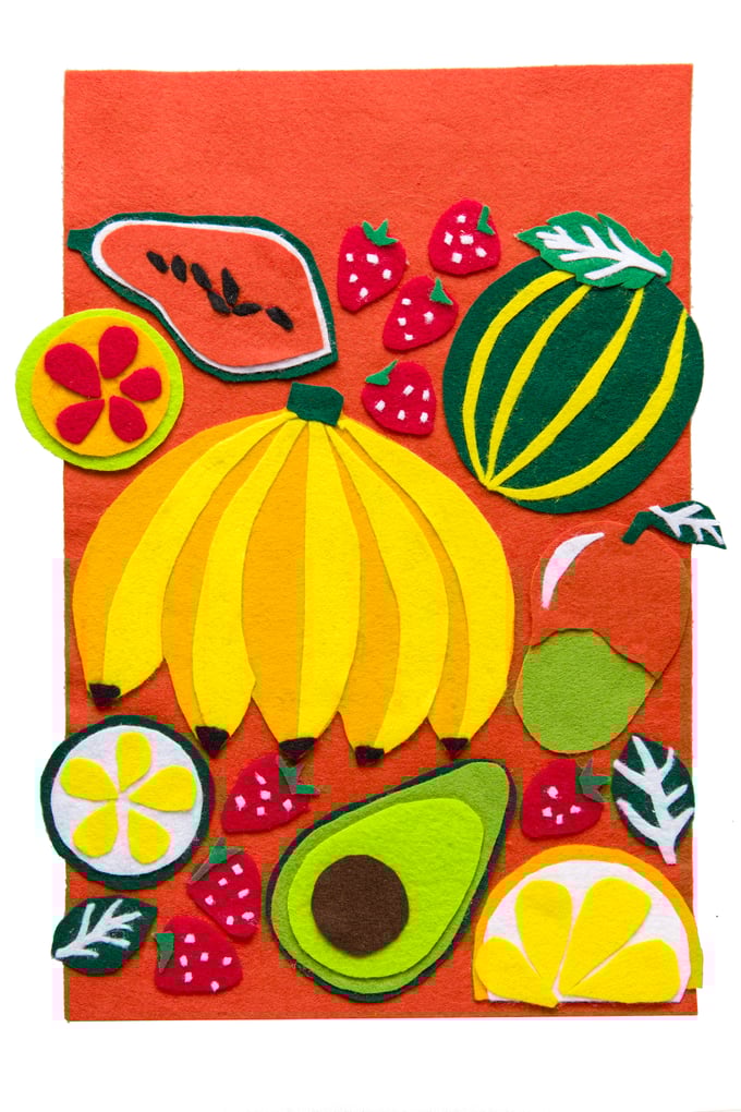 Image of Felt collage 'Tropical plate'