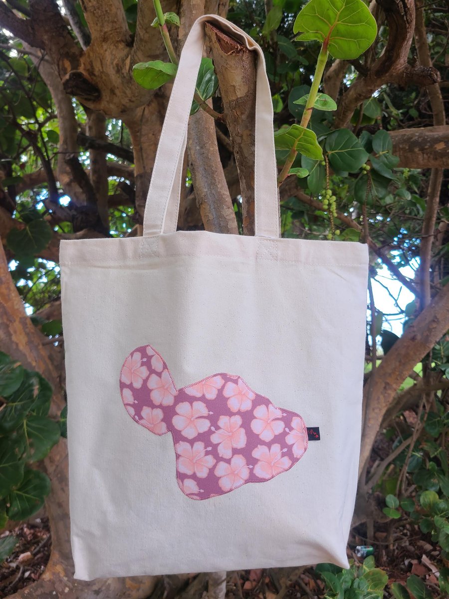 Image of Small Hibiscus Maui Canvas Tote Bag