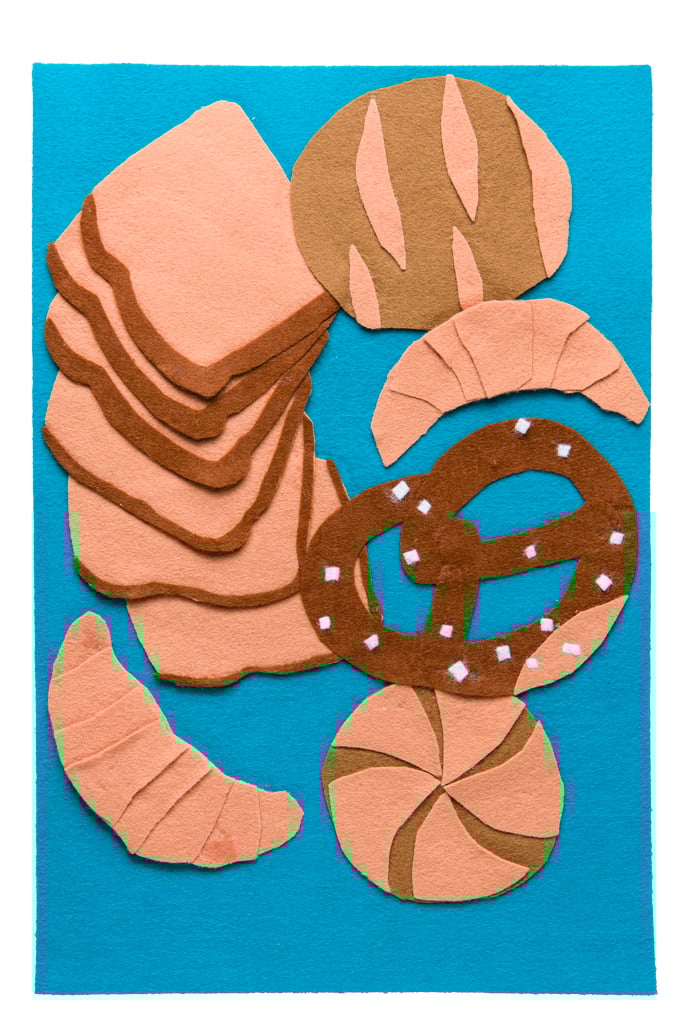 Image of Felt collage 'Broodpudding'