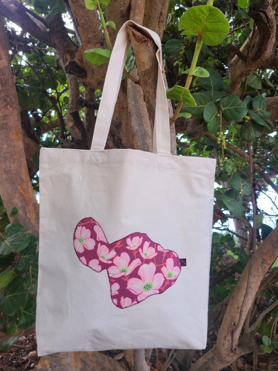 Image of Pink Dogwood Maui Canvas Tote Bag