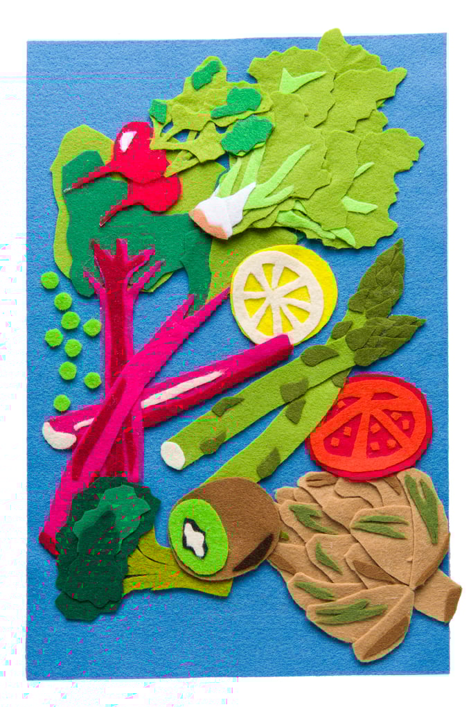 Image of Felt collage 'Spring'