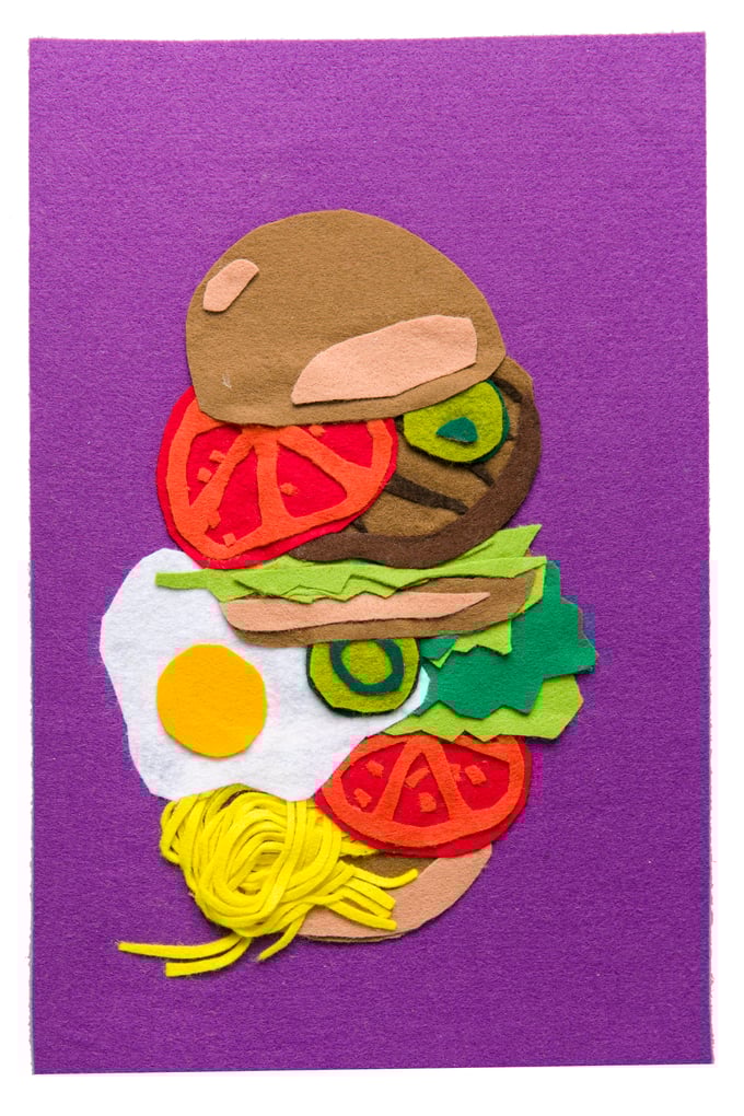 Image of Felt collage 'Hamburger'
