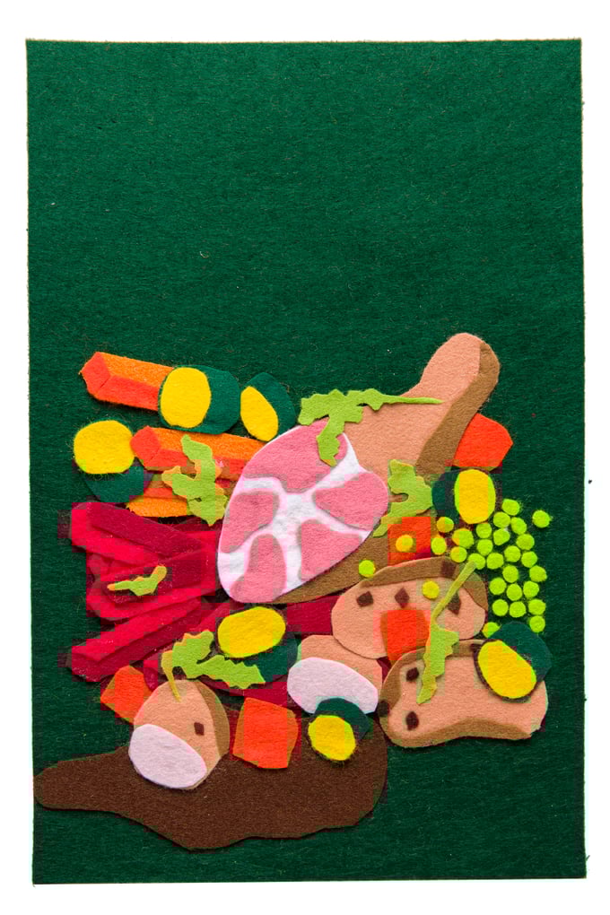 Image of Felt collage 'Winterplate'