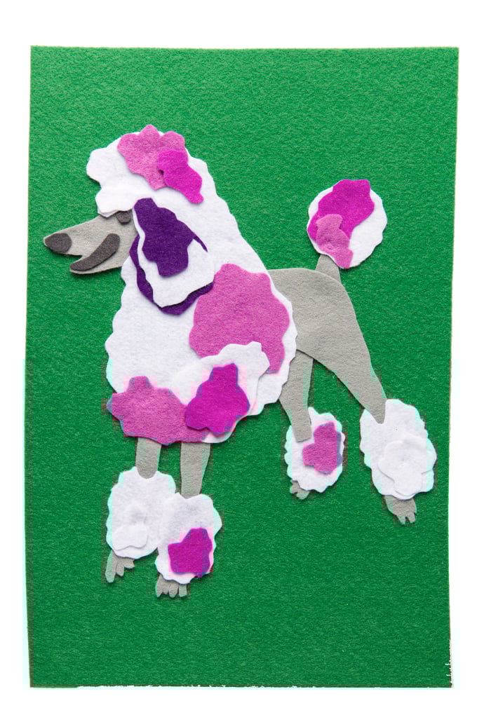 Image of Felt collage 'Bloemkoolpoedel'