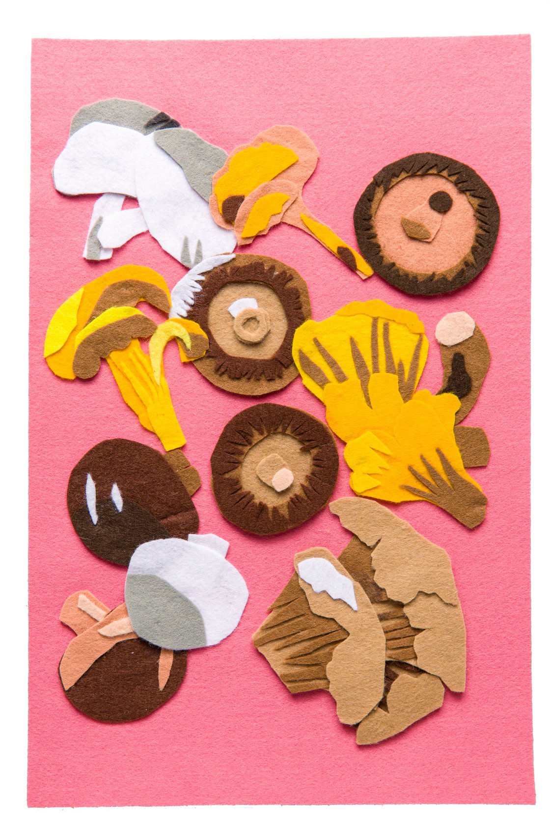 Image of Felt collage 'Mushrooms'