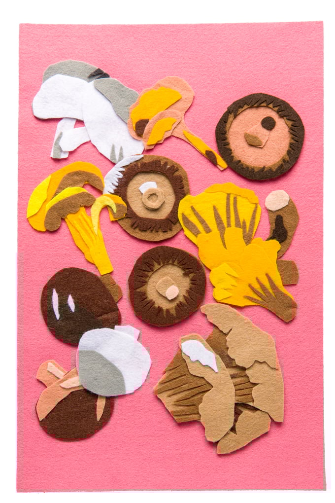 Image of Felt collage 'Mushrooms'