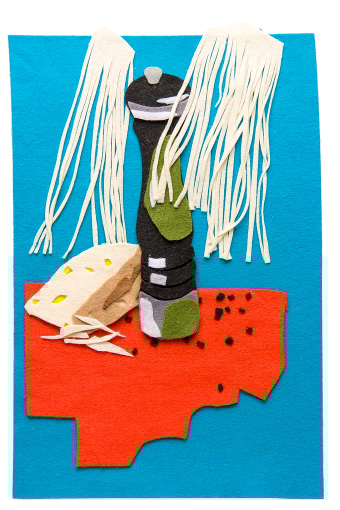 Image of Felt collage 'Cacio e pepe'