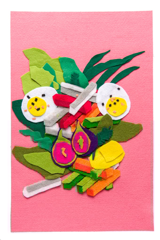 Image of Felt collage 'Groentenbouquet'