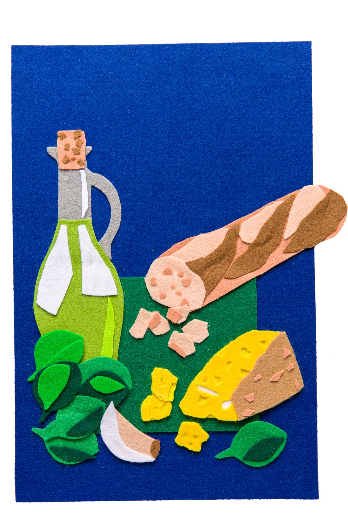Image of Felt collage 'Pesto'