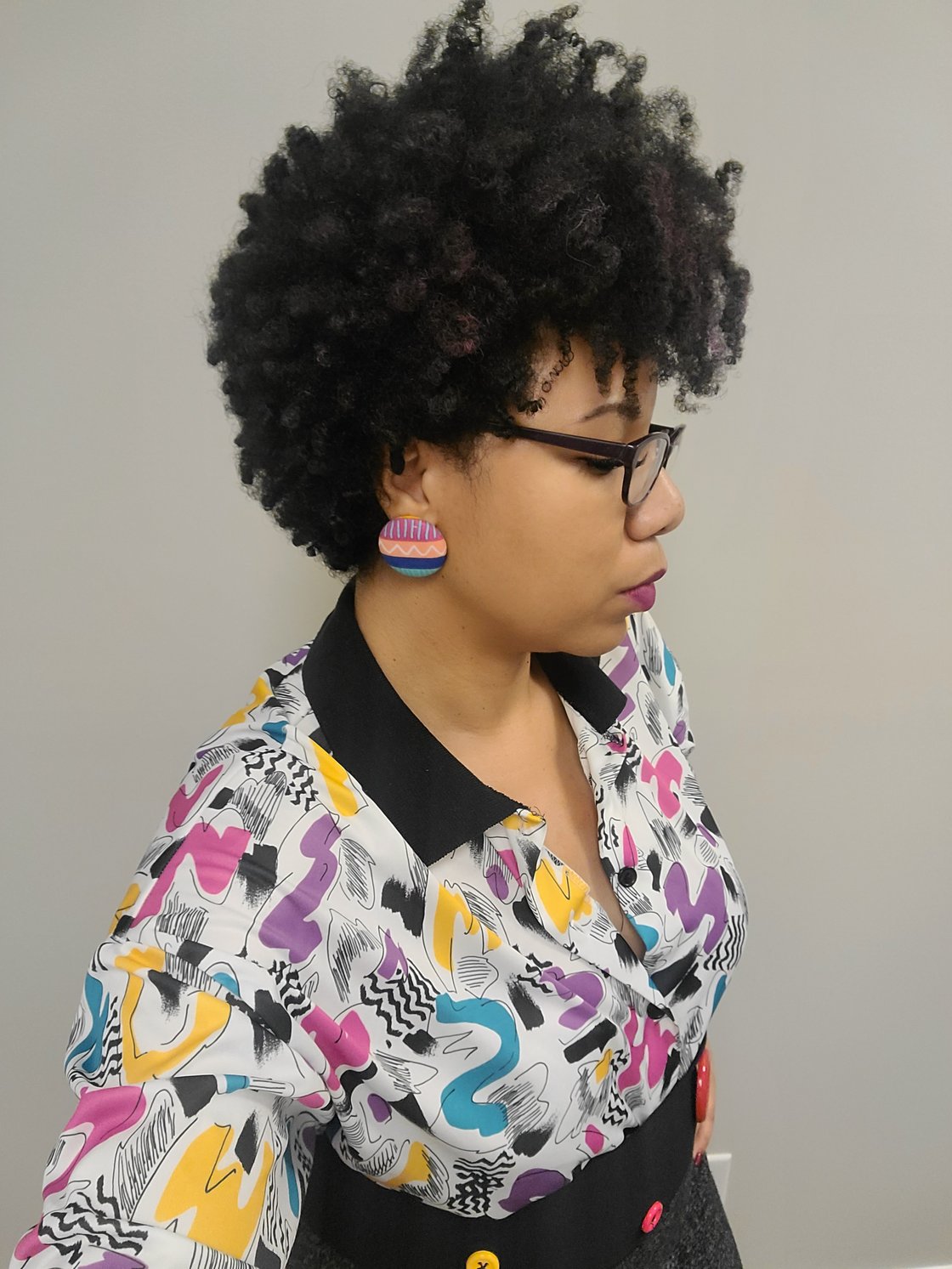 Image of Colorful Print Mix Button Earrings