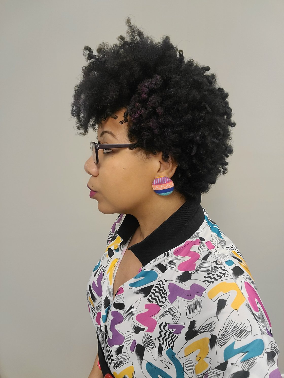 Image of Colorful Print Mix Button Earrings