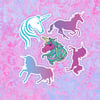 Majestic Pastel Pink and Blue Unicorn Stickers (5 Pack)