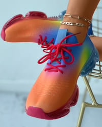 Image 2 of Multi-Color Lace Up Sneakers