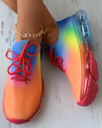 Image 3 of Multi-Color Lace Up Sneakers