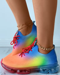 Image 1 of Multi-Color Lace Up Sneakers