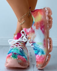 Image 4 of Multi-Color Lace Up Sneakers