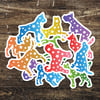 Celestial Starry Gradient Dog Silhouette Stickers (12 Pack)