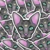 Pastel Spooky Hairless Moon Cat Sticker
