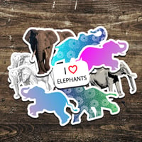 Image 1 of I love Elephants Stickers (10 Pack)