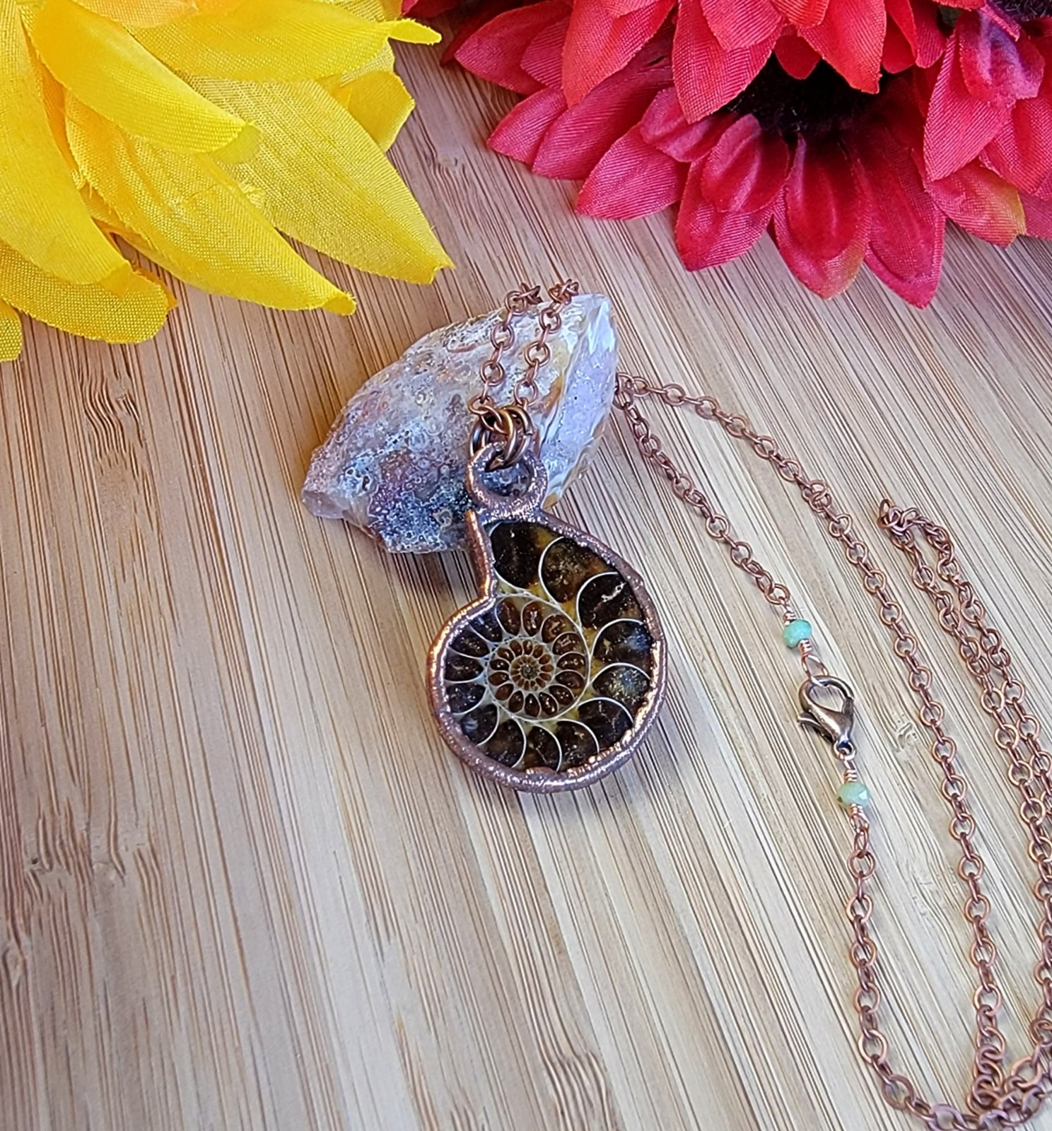 Ammonite on sale fossil pendant