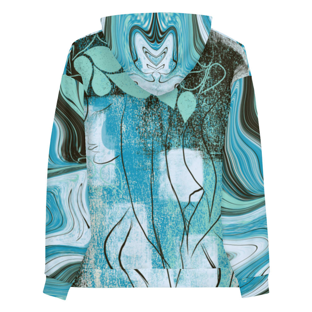 Image of limited edition - SYMBIOSIS Art-Space Unisex Hoodie blaugrün