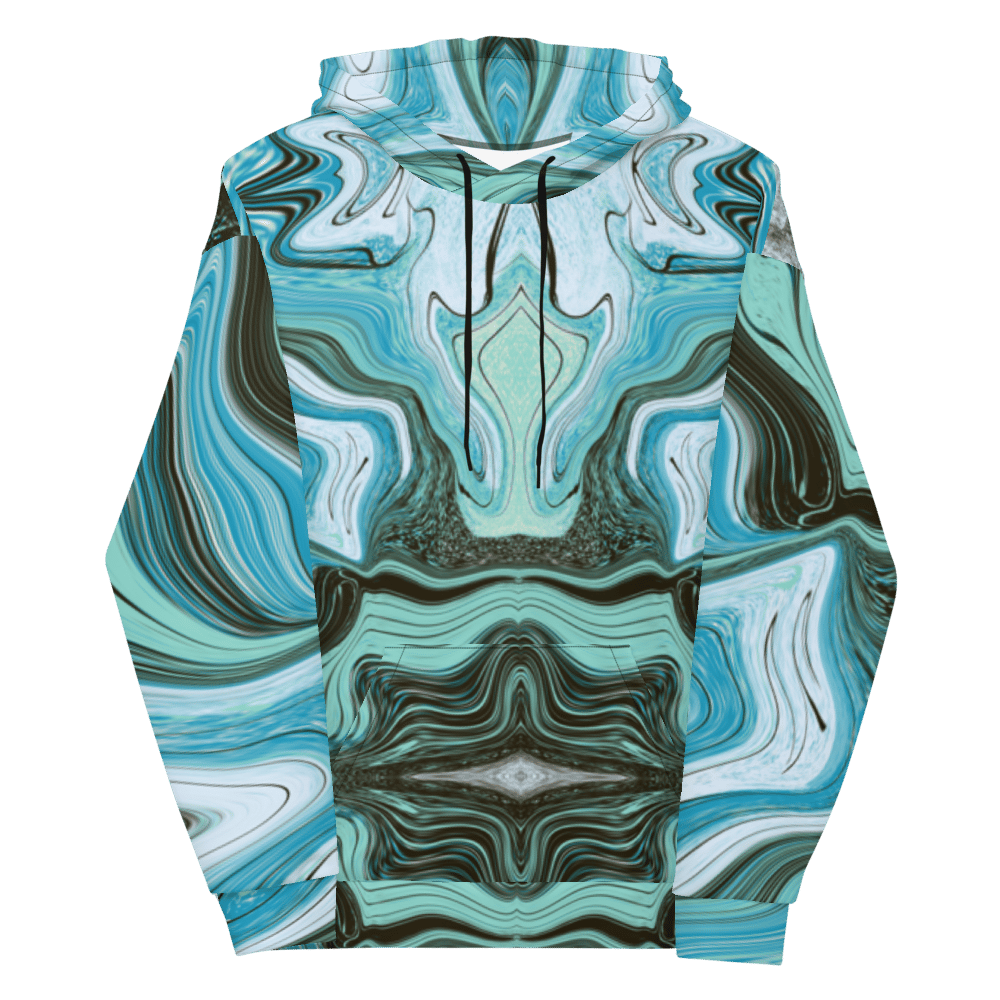 Image of limited edition - SYMBIOSIS Art-Space Unisex Hoodie blaugrün