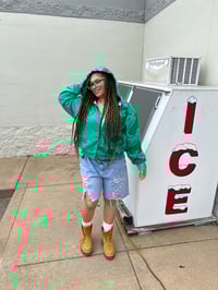Image 2 of Green “What Is Love” Colheart Camo Zipper Jacket