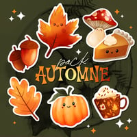 Image 1 of Sticker Pack Automne - 7 stickers WATERPROOF + 2 marque pages