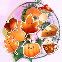 Image 4 of Sticker Pack Automne - 7 stickers WATERPROOF + 2 marque pages