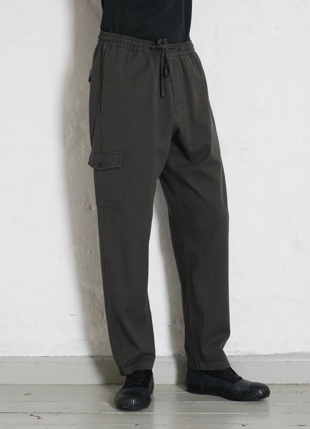 Hansen Garments JIMMY | Casual Cargo Drawstring Pants | light grey, dark forrest