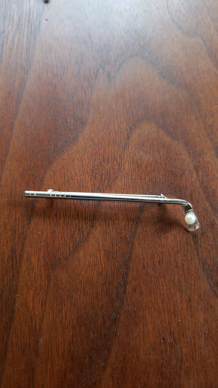 Image of Sterling silver golf club and ball pin