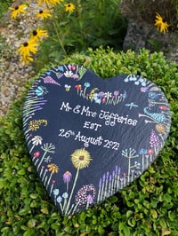 Image 2 of Handpainted large slate heart