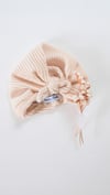 Turban Iida en velours avoine
