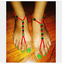 Red, Black and Green Barefoot sandals 🇱🇾