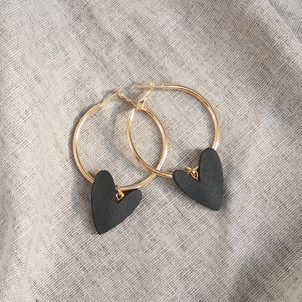Image of VENUS heart hoop earrings