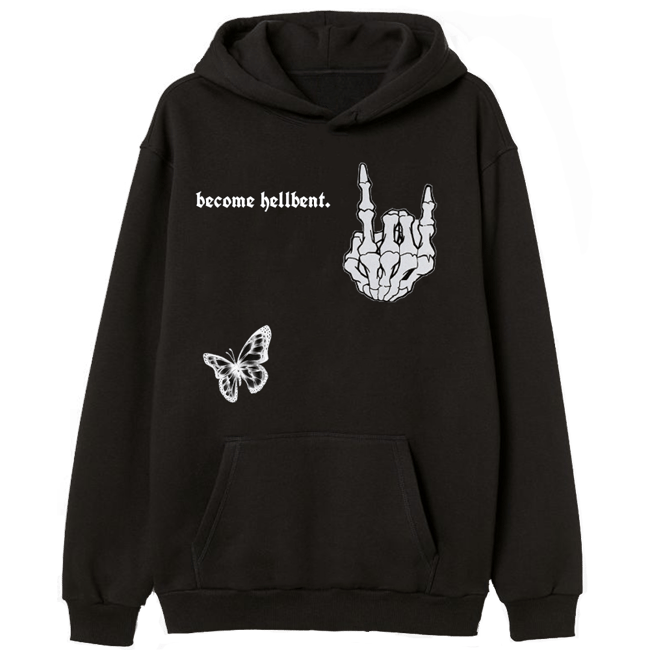 hb skull hand hoodie