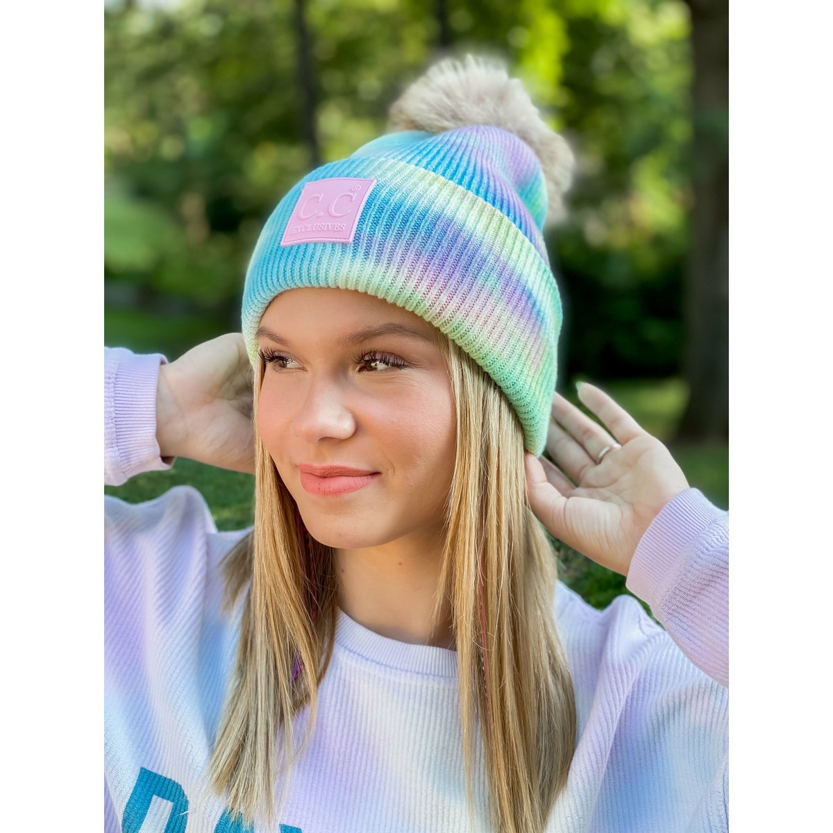 Image of POM Tie Dye Beanies - More Colors